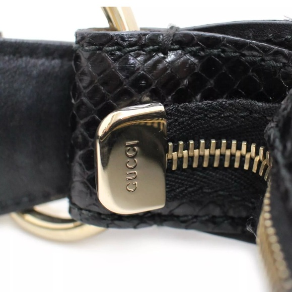 ❌SOLD❌GUCCI 
Python Small Horsebit Chain Hobo Black - Picture 7 of 9